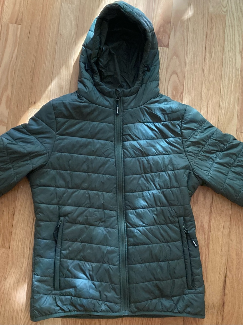 Outdoor Ventures Hooded Puffer Olive Green